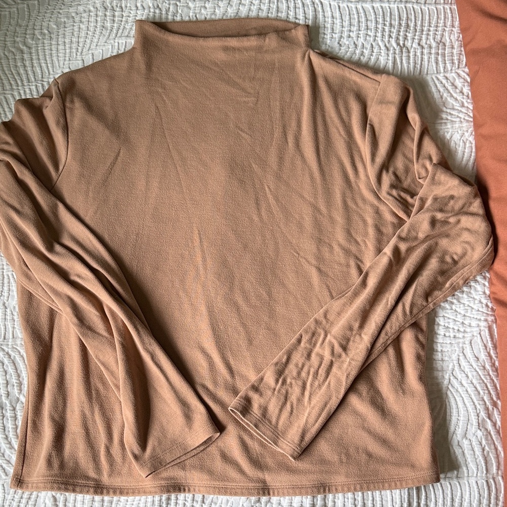 Express Camel Long Sleeve Turtleneck